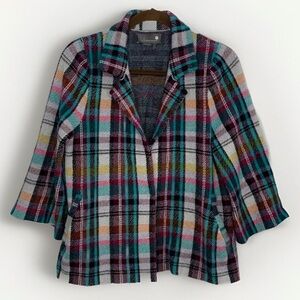 Anthropologie | Women's Rosetta Cropped Plaid Jacket Size M